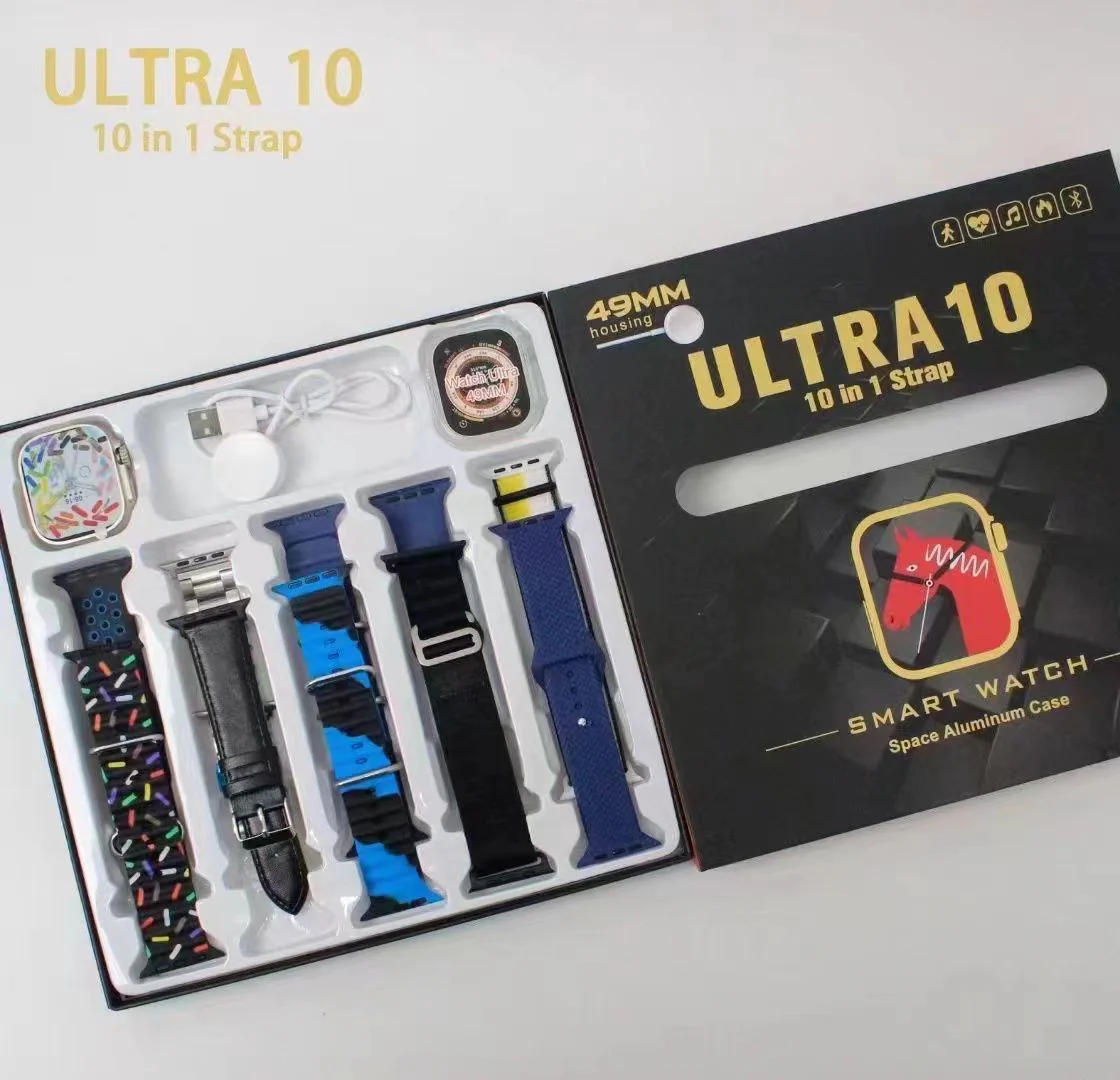 Smartwatch Gift Pack ULTRA 10 (10 IN 1 ) 10 STRAPS