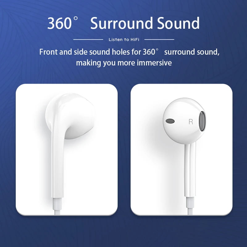 Wired Earphones 3.5mm In-Ear With Built-in Microphone Headphones for Samsung Xiaomi Huawei Oppo Vivo Android Smartphone Headset