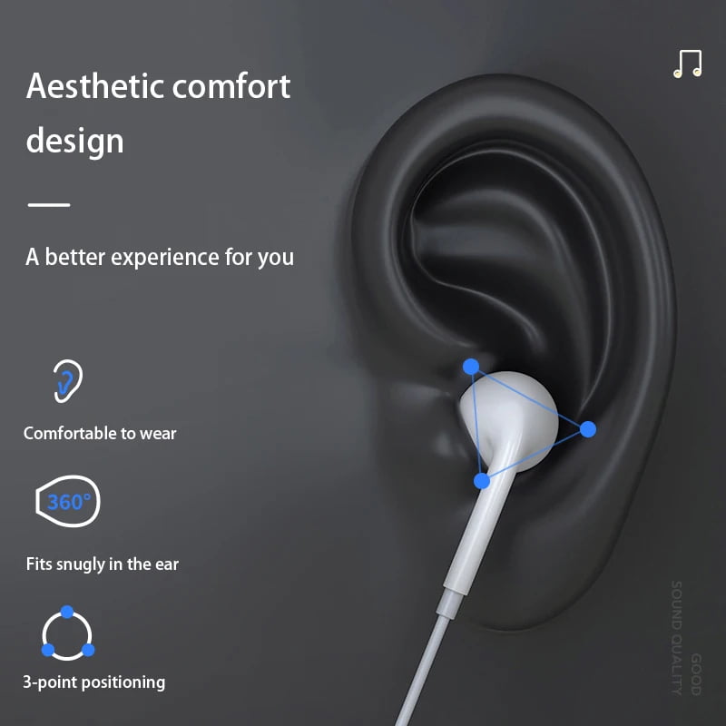 Wired Earphones 3.5mm In-Ear With Built-in Microphone Headphones for Samsung Xiaomi Huawei Oppo Vivo Android Smartphone Headset